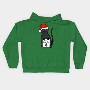 Cute Cat says Merry Christmas Kids Hoodie